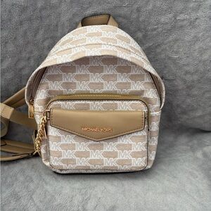 Michael Kors Tan Monogram Backpack